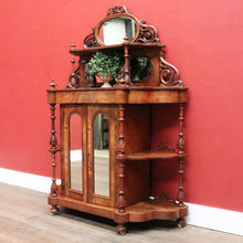 Load image into Gallery viewer, x SOLD Antique English Burr Walnut Hall Cabinet or Entry / Dining Room Display Cupboard. 12180