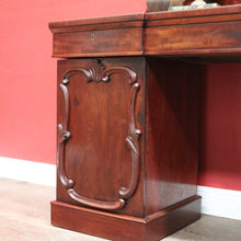 Load image into Gallery viewer, X Sold Antique Australian Twin Pedestal Sideboard – Cedar & Mahogany with Cellarette Drawer. B12578