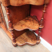 Load image into Gallery viewer, x SOLD Antique English Burr Walnut Hall Cabinet or Entry / Dining Room Display Cupboard. 12180