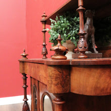 Load image into Gallery viewer, x SOLD Antique English Burr Walnut Hall Cabinet or Entry / Dining Room Display Cupboard. 12180