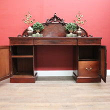 Load image into Gallery viewer, X Sold Antique Australian Twin Pedestal Sideboard – Cedar & Mahogany with Cellarette Drawer. B12578