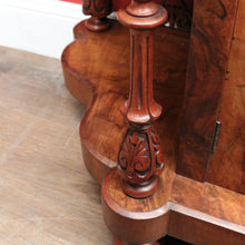 Load image into Gallery viewer, x SOLD Antique English Burr Walnut Hall Cabinet or Entry / Dining Room Display Cupboard. 12180