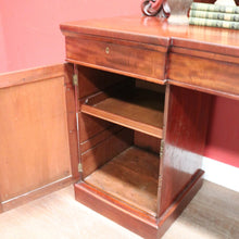 Load image into Gallery viewer, X Sold Antique Australian Twin Pedestal Sideboard – Cedar & Mahogany with Cellarette Drawer. B12578