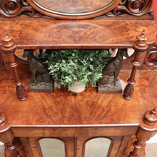 Load image into Gallery viewer, x SOLD Antique English Burr Walnut Hall Cabinet or Entry / Dining Room Display Cupboard. 12180