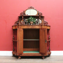 Load image into Gallery viewer, x SOLD Antique English Burr Walnut Hall Cabinet or Entry / Dining Room Display Cupboard. 12180