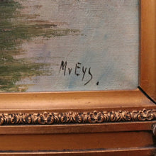 Load image into Gallery viewer, x SOLD Antique Dutch Framed (Gilt Frame) Cottage or House by a Stream, Cottage Scene B12144