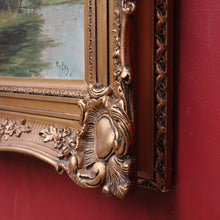 Load image into Gallery viewer, x SOLD Antique Dutch Framed (Gilt Frame) Cottage or House by a Stream, Cottage Scene B12144