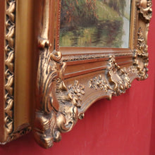 Load image into Gallery viewer, x SOLD Antique Dutch Framed (Gilt Frame) Cottage or House by a Stream, Cottage Scene B12144