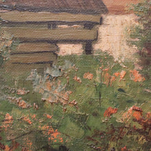 Load image into Gallery viewer, x SOLD Antique Dutch Framed (Gilt Frame) Cottage or House by a Stream, Cottage Scene B12144