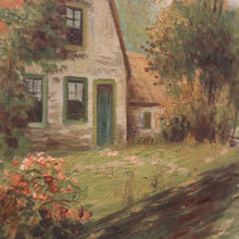 Load image into Gallery viewer, x SOLD Antique Dutch Framed (Gilt Frame) Cottage or House by a Stream, Cottage Scene B12144