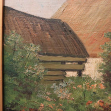 Load image into Gallery viewer, x SOLD Antique Dutch Framed (Gilt Frame) Cottage or House by a Stream, Cottage Scene B12144