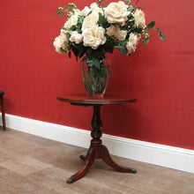 Load image into Gallery viewer, Vintage Australian Cedar Wine Table Tri-Leg Base Brass Claw Feet. B12584