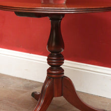 Load image into Gallery viewer, Vintage Australian Cedar Wine Table Tri-Leg Base Brass Claw Feet. B12584