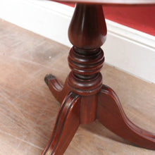 Load image into Gallery viewer, Vintage Australian Cedar Wine Table Tri-Leg Base Brass Claw Feet. B12584