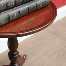 Load image into Gallery viewer, Antique Australian Cedar Single Pedestal Tri Leg Circular Top Wine Table B12921