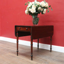 Load image into Gallery viewer, Antique English Mahogany Drop side Single Drawer Pembroke Hall Table B13002