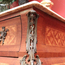 Load image into Gallery viewer, x SOLD Antique Chest of Drawers, French, Walnut, Gilt Brass, Marble Top, 3 Drawers, Key. B12100