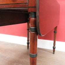 Load image into Gallery viewer, Antique English Mahogany Drop side Single Drawer Pembroke Hall Table B13002