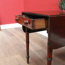 Load image into Gallery viewer, Antique English Mahogany Drop side Single Drawer Pembroke Hall Table B13002