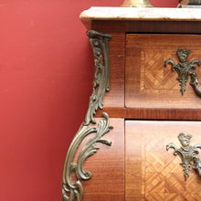 Load image into Gallery viewer, x SOLD Antique Chest of Drawers, French, Walnut, Gilt Brass, Marble Top, 3 Drawers, Key. B12100