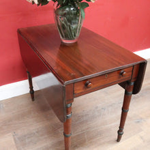Load image into Gallery viewer, Antique English Mahogany Drop side Single Drawer Pembroke Hall Table B13002