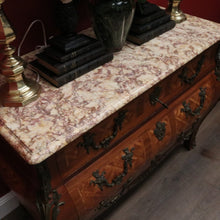 Load image into Gallery viewer, x SOLD Antique Chest of Drawers, French, Walnut, Gilt Brass, Marble Top, 3 Drawers, Key. B12100