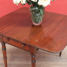 Load image into Gallery viewer, Antique English Mahogany Drop side Single Drawer Pembroke Hall Table B13002