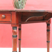 Load image into Gallery viewer, Antique English Mahogany Drop side Single Drawer Pembroke Hall Table B13002