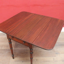 Load image into Gallery viewer, Antique English Mahogany Drop side Single Drawer Pembroke Hall Table B13002