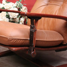 Load image into Gallery viewer, Westnofa Mid-Century Tan Leather Recliner with Footstool Norway. B12587