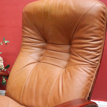 Load image into Gallery viewer, Westnofa Mid-Century Tan Leather Recliner with Footstool Norway. B12587