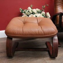 Load image into Gallery viewer, Westnofa Mid-Century Tan Leather Recliner with Footstool Norway. B12587