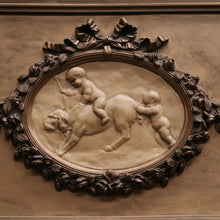 Load image into Gallery viewer, Antique French Mirror. Wall Hanging Mirror. Young Children and a Dog In Plaster Relief. B12152