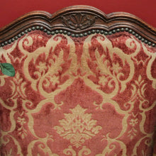 Load image into Gallery viewer, x SOLD A Pair of Antique French Wing Back Armchairs with Down/Feather Cushions - Burgundy-coloured fabric. B12583.
