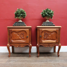Load image into Gallery viewer, Pair of Vintage French Oak Single Door Bedside or Side Lamp Table B13014