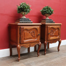 Load image into Gallery viewer, Pair of Vintage French Oak Single Door Bedside or Side Lamp Table B13014