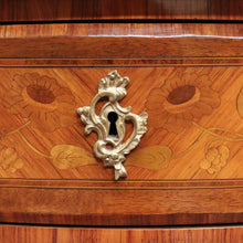 Load image into Gallery viewer, Antique French Walnut, Gilt Brass and Marble Top Three Drawer, Chest of Drawers. B12136