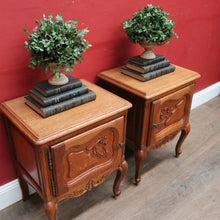 Load image into Gallery viewer, Pair of Vintage French Oak Single Door Bedside or Side Lamp Table B13014