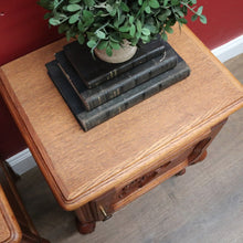 Load image into Gallery viewer, Pair of Vintage French Oak Single Door Bedside or Side Lamp Table B13014