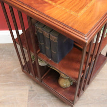 Load image into Gallery viewer, x SOLD Antique English Mahogany Revolving Bookcase – 2 Tier, Inlaid Top, on Casters. B12592