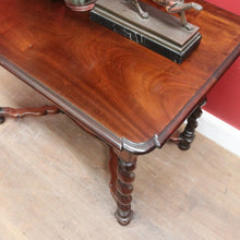 Load image into Gallery viewer, Antique English Mahogany Barley Twist Hall Console Table or Small Desk B13006