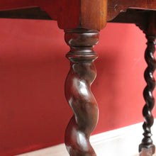Load image into Gallery viewer, Antique English Mahogany Barley Twist Hall Console Table or Small Desk B13006
