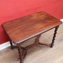 Load image into Gallery viewer, Antique English Mahogany Barley Twist Hall Console Table or Small Desk B13006
