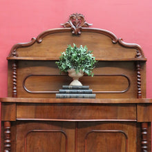 Load image into Gallery viewer, Antique English Mahogany 2 Door Barley Twist Columns Arched Panels with Carved backboard B13013