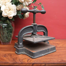 Load image into Gallery viewer, Antique French Cast Iron Book Press – Decorative, Functional, Useful. B12315