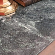 Load image into Gallery viewer, x SOLD Vintage Marble Top Hall Table with Verdigris Bronze over Wrought Iron Base, Entry Foyer Table. B12186