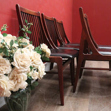 Load image into Gallery viewer, Set of Six Mid-Century Scandinavian Dining Chairs – Spindle Back, Black Seats. B12589