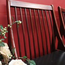 Load image into Gallery viewer, Set of Six Mid-Century Scandinavian Dining Chairs – Spindle Back, Black Seats. B12589