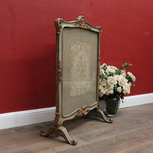Load image into Gallery viewer, x SOLD Antique French Fire Screen, Hand-made Tapestry Insert - French Grey-Green and Gilt Finish. B12195