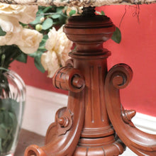 Load image into Gallery viewer, Antique English Walnut Piano Stool – Tapestry Seat, Carved Pedestal, Paw Feet. B12443